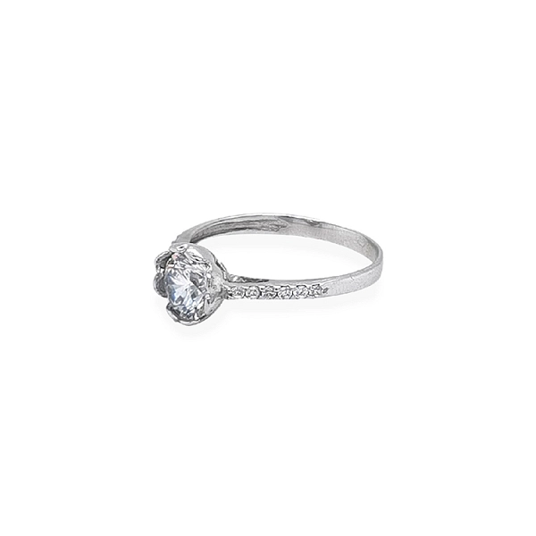 Gold Engagement Ring with Zircones