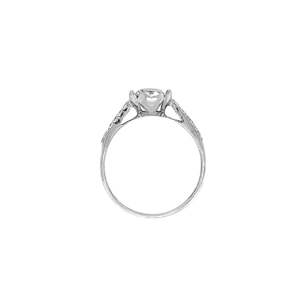 Gold Engagement Ring with Zircones