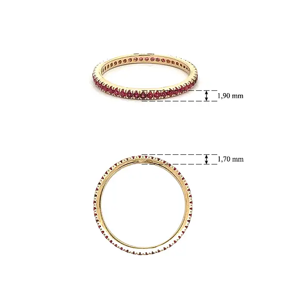 Gold Ring with Red Stones Eternity