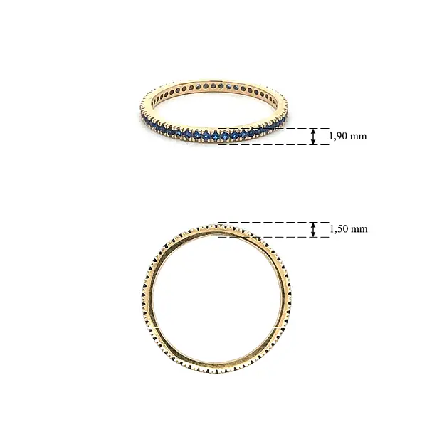 Gold Ring with Blue Stones Eternity