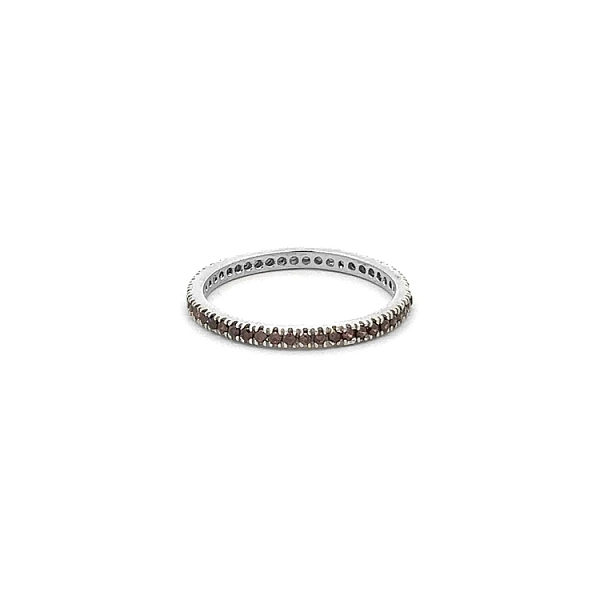 White Gold Ring with Brown Eternity Stones