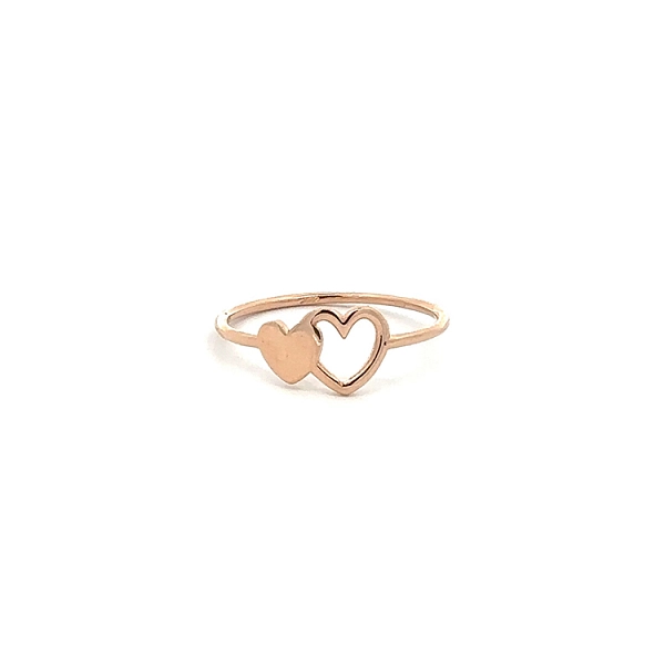Gold Ring Connected Hearts