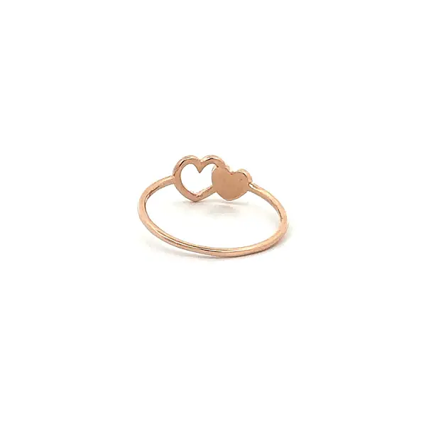 Gold Ring Connected Hearts