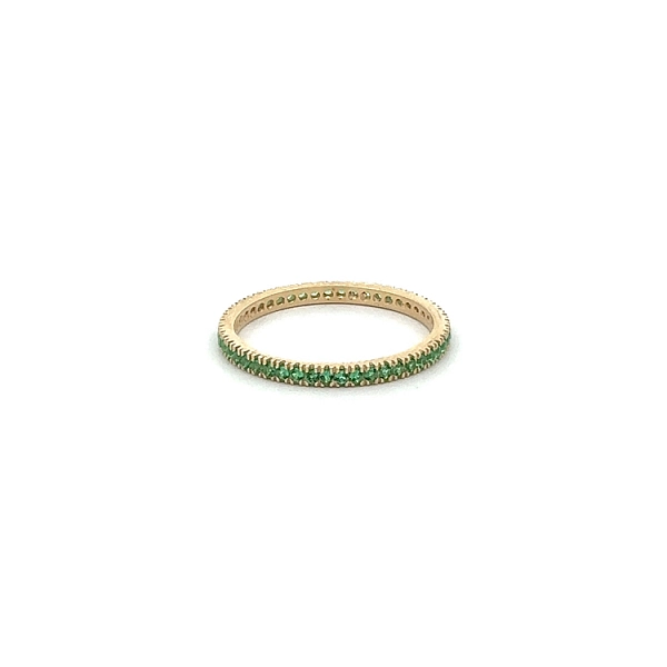 Gold Eternity Ring with Green Stones