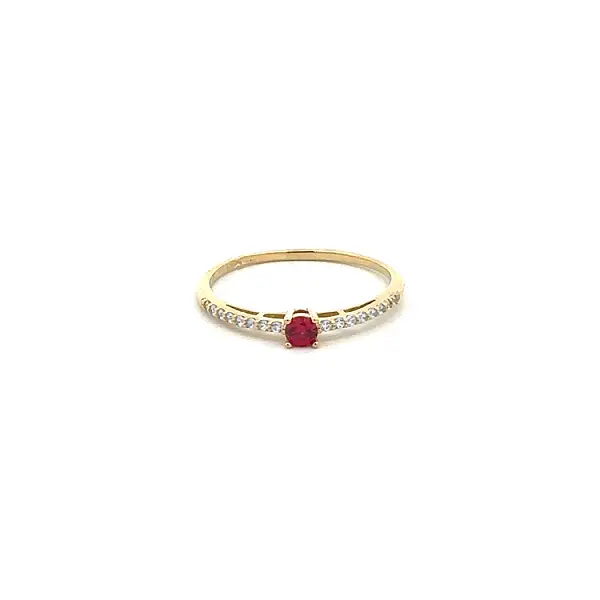 Gold Ring with Red Stone
