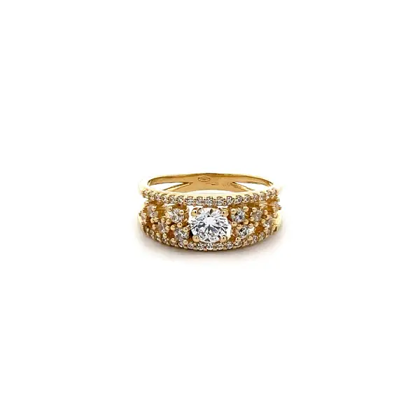 Gold Ring with Zircons