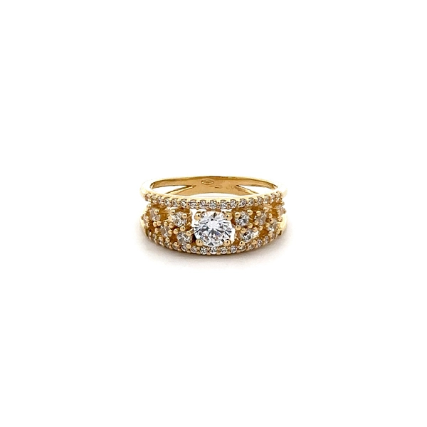 Gold Ring with Zircons