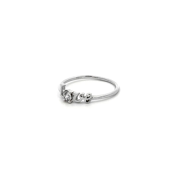 Love Ring with White Gold Zircon