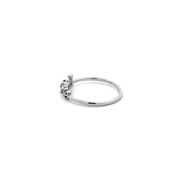 Love Ring with White Gold Zircon