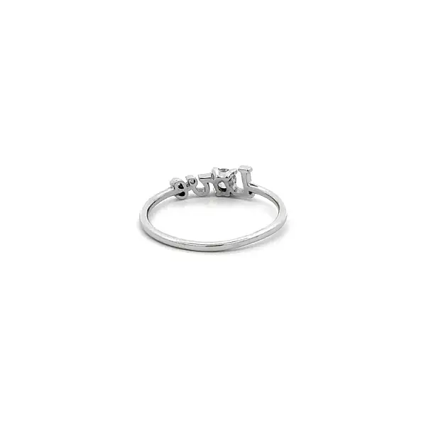 Love Ring with White Gold Zircon
