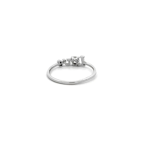 Love Ring with White Gold Zircon