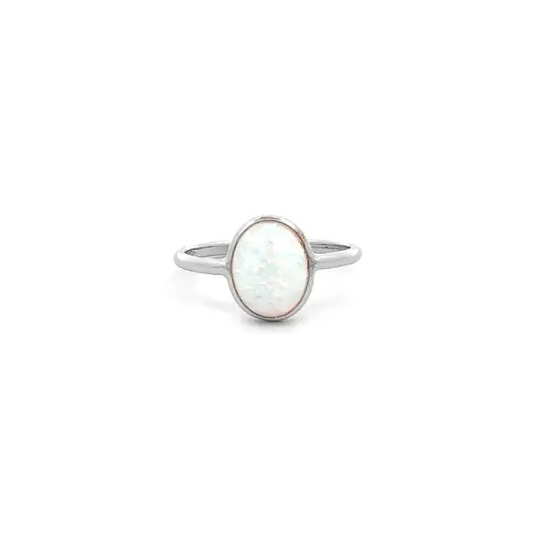 Ring with Opal from White Gold