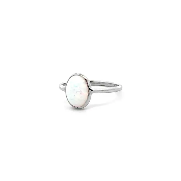 Ring with Opal from White Gold