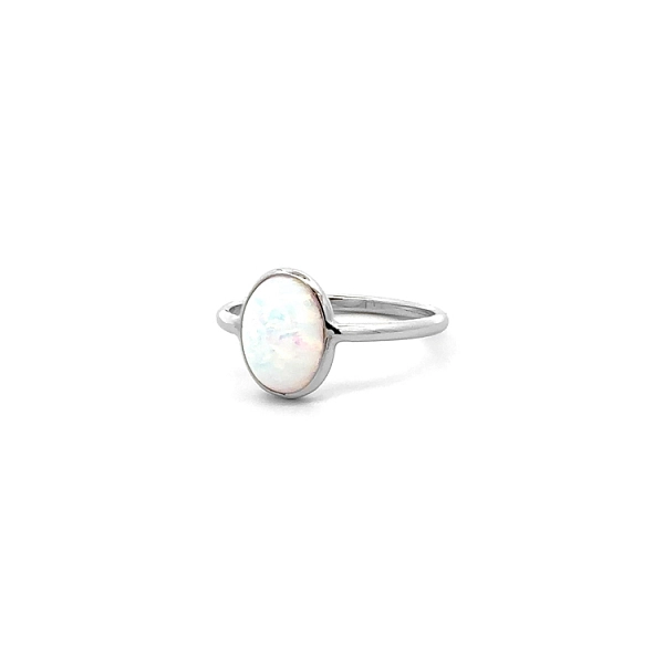 Ring with Opal from White Gold