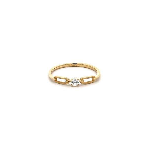 Gold Engagement Ring with Zircon