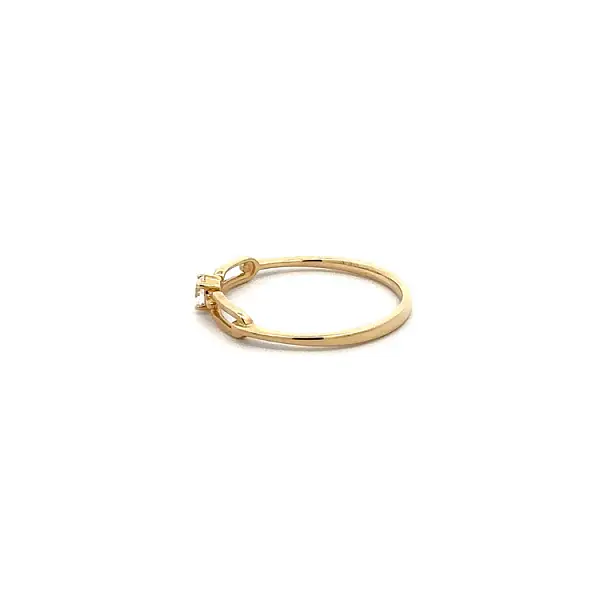 Gold Engagement Ring with Zircon