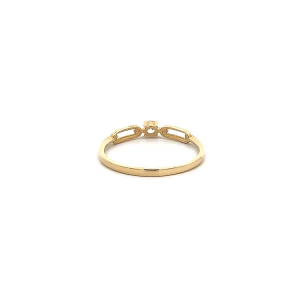 Gold Engagement Ring with Zircon