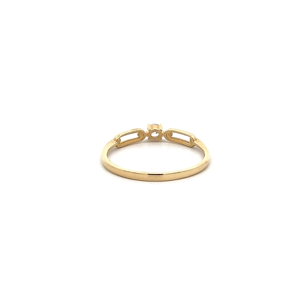 Gold Engagement Ring with Zircon