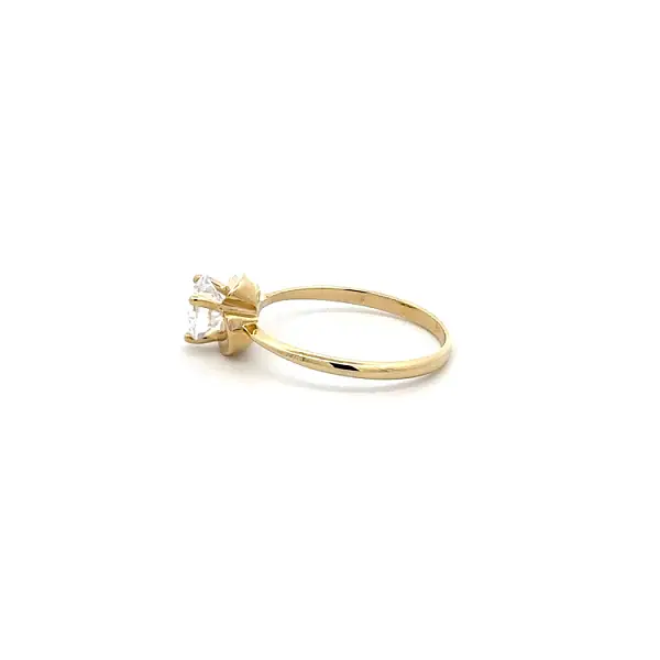Gold Engagement Ring with Zircon