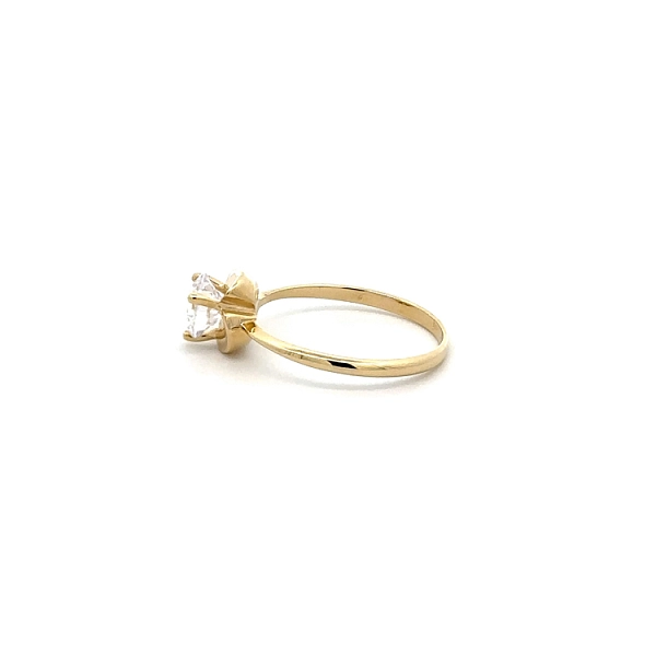 Gold Engagement Ring with Zircon