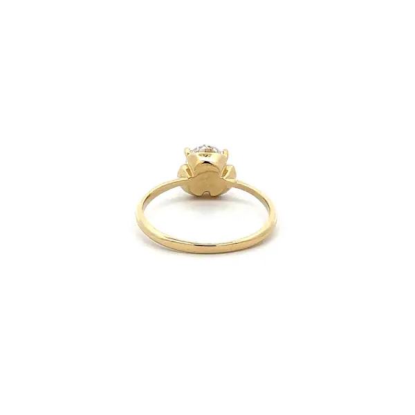 Gold Engagement Ring with Zircon