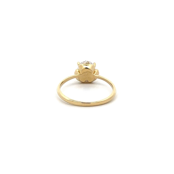 Gold Engagement Ring with Zircon