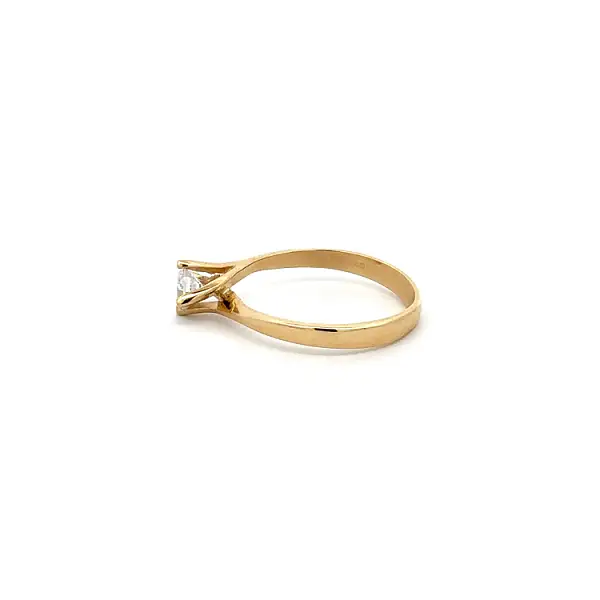 Gold Engagement Ring with Zircon