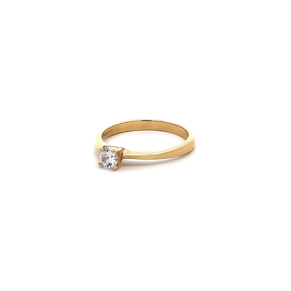 Gold Zircon Tooth Ring