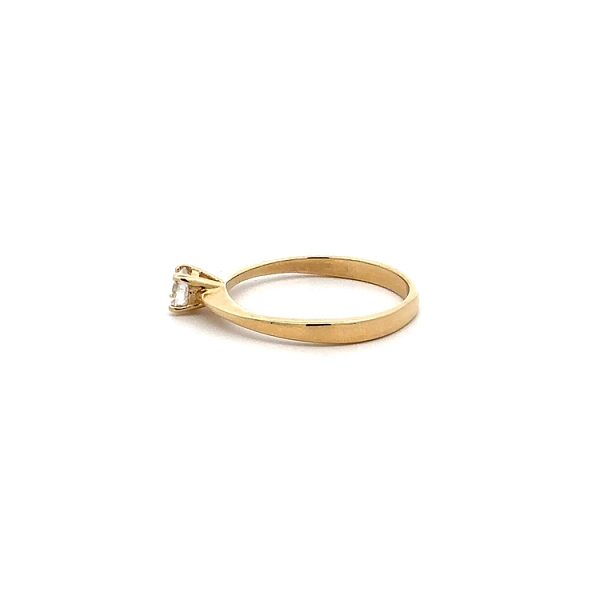 Gold Zircon Tooth Ring