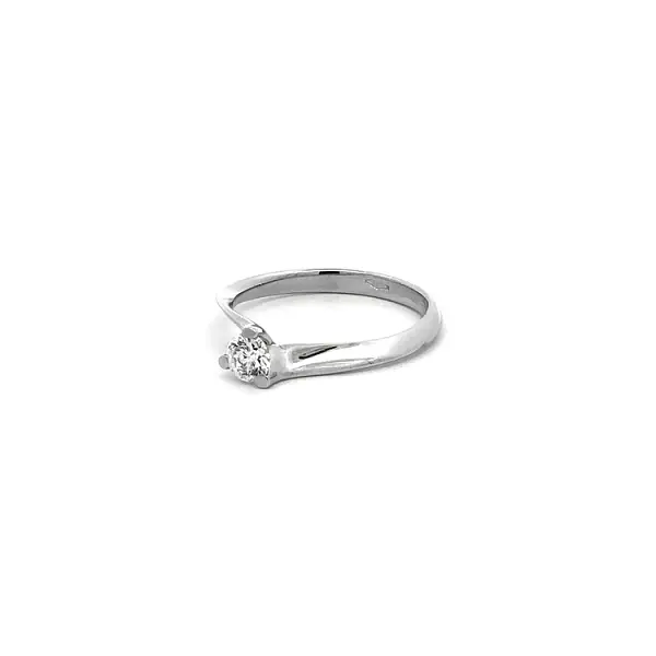 Engagement Ring with White Gold Zircon