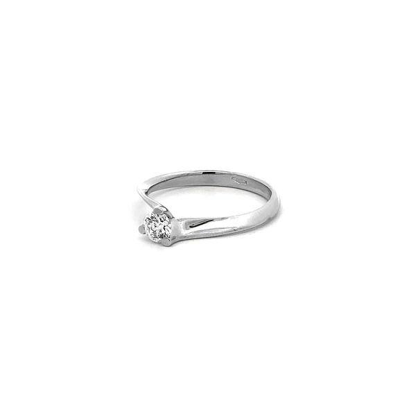 Engagement Ring with White Gold Zircon