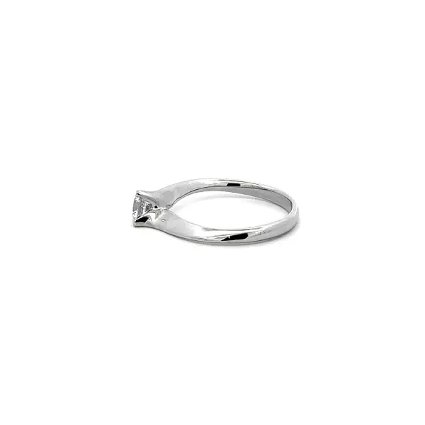Engagement Ring with White Gold Zircon