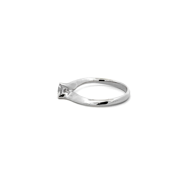 Engagement Ring with White Gold Zircon