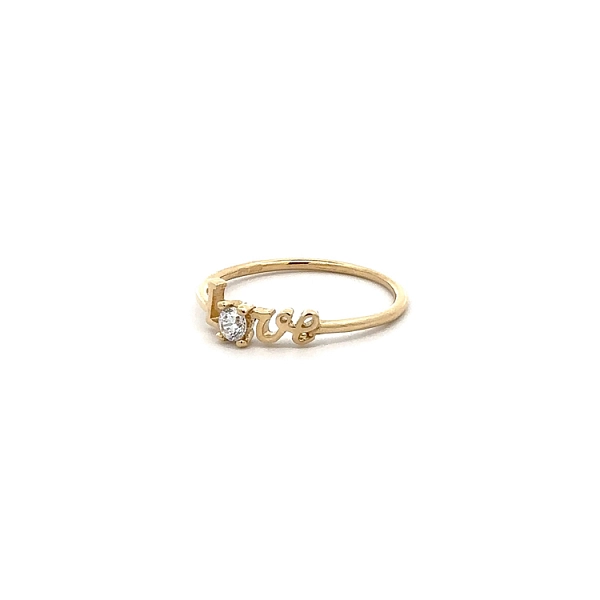 Gold Ring Love with Zircon