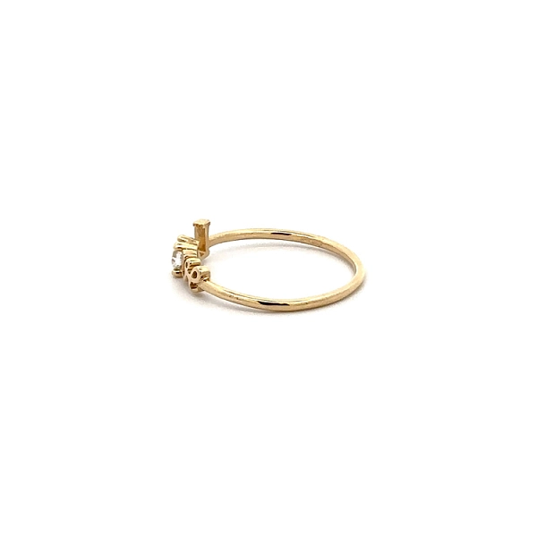 Gold Ring Love with Zircon