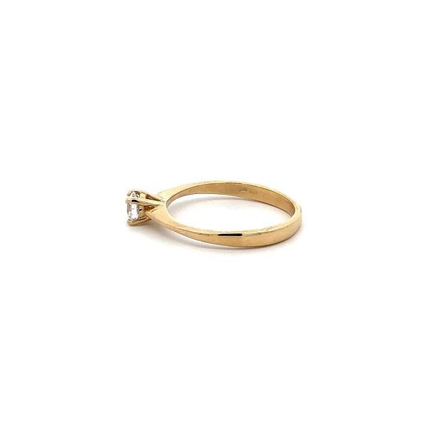 Gold Engagement Ring with Zircon