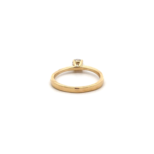Gold Engagement Ring with Zircon