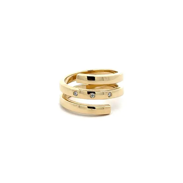 Gold Ring with Zircons