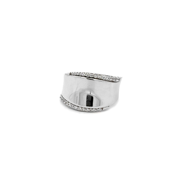 Ring with White Gold Zircons