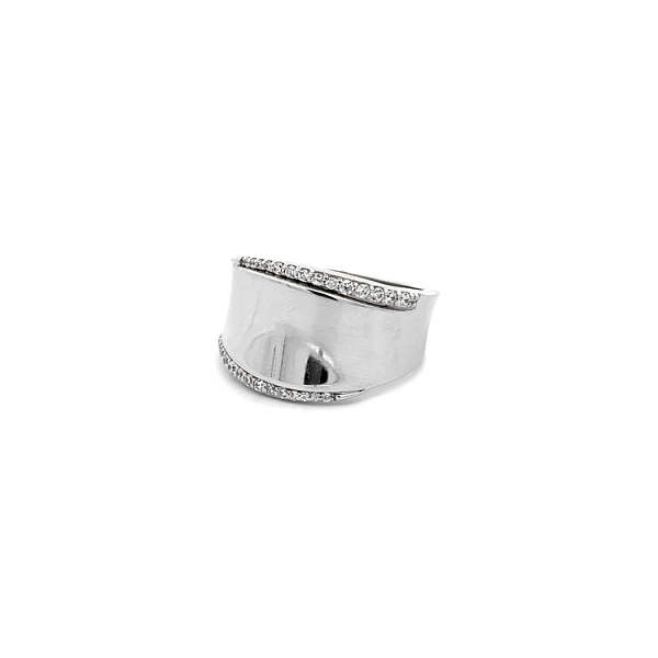Ring with White Gold Zircons