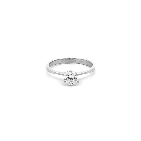 Engagement Ring with White Gold Zircon