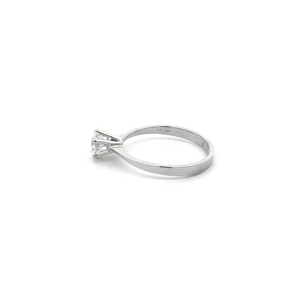 Engagement Ring with White Gold Zircon