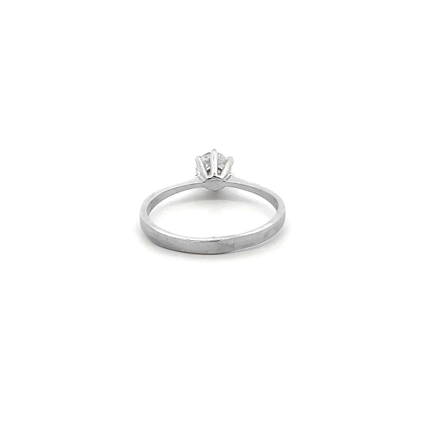 Engagement Ring with White Gold Zircon