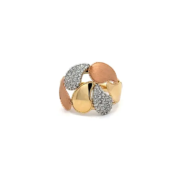 Ring with Zirconias in Gold Combination
