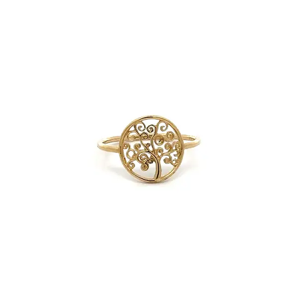 Gold Ring with Tree of Life Symbolism