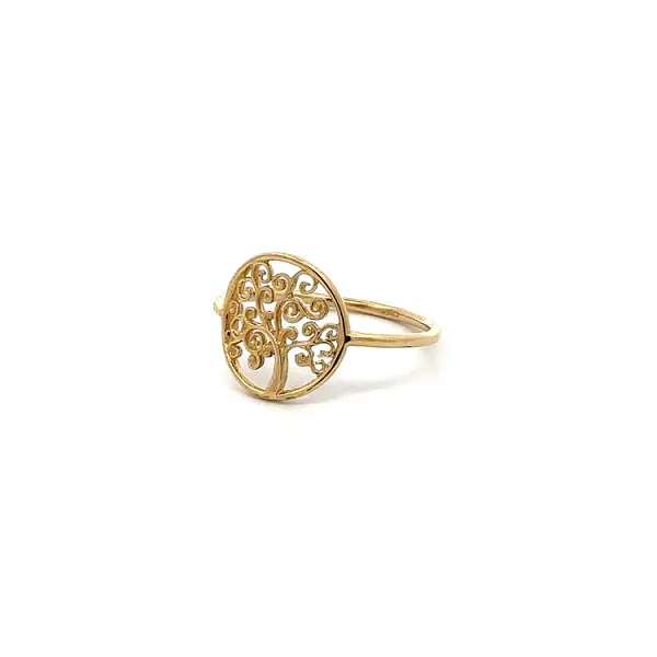 Gold Ring with Tree of Life Symbolism