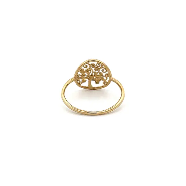 Gold Ring with Tree of Life Symbolism