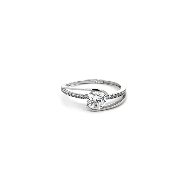 Ring with White Gold Zircons