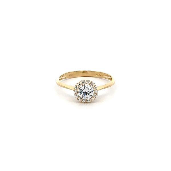 Gold Ring with Zircons