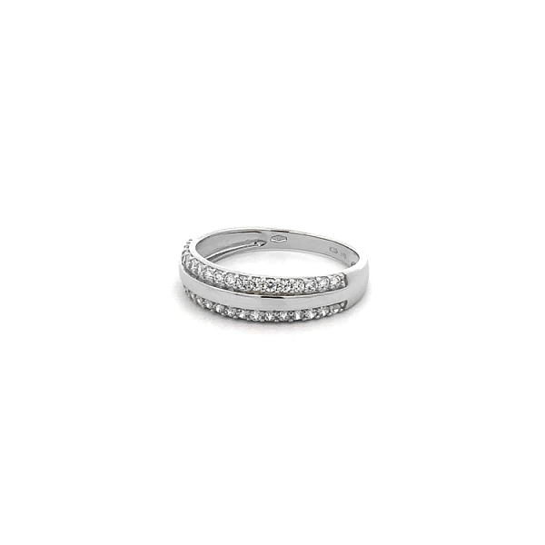 Ring with White Gold Zircons